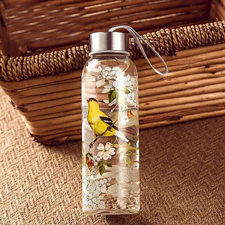 Glass Water Bottle with Printing Logo