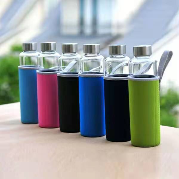 Glass Water Bottle with Sleeve