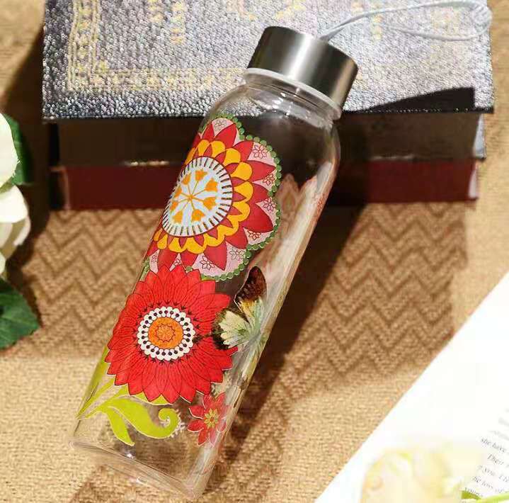 Glass Water Bottle with Printing Logo