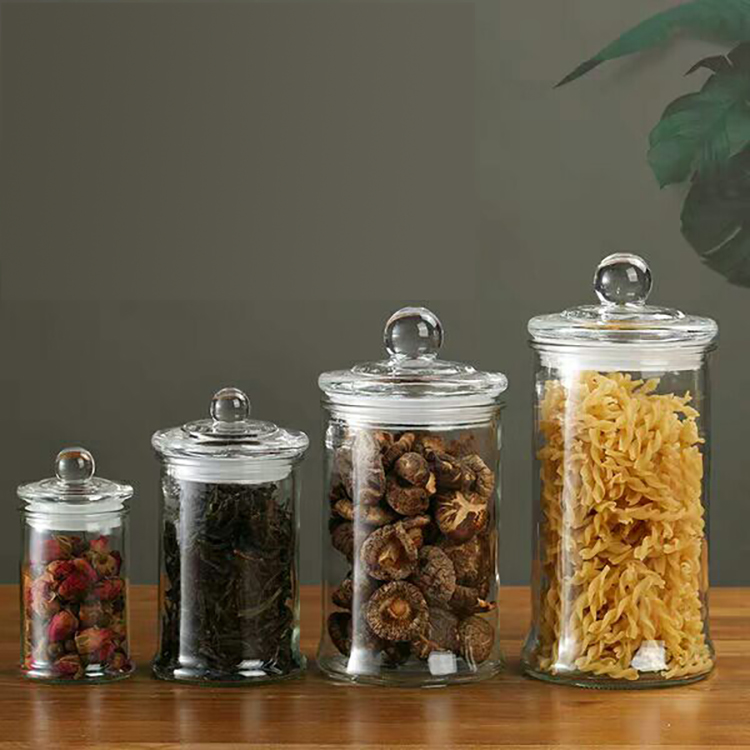 Cylinderical Glass Storage Jar