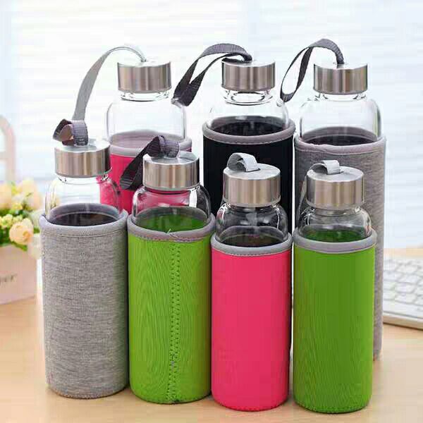 Glass Water Bottle with Sleeve