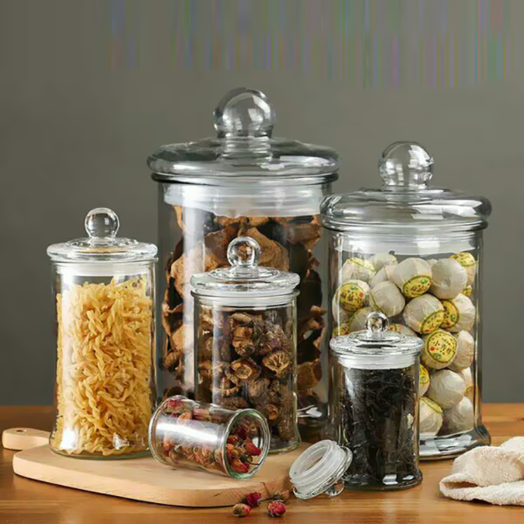 Cylinderical Glass Storage Jar