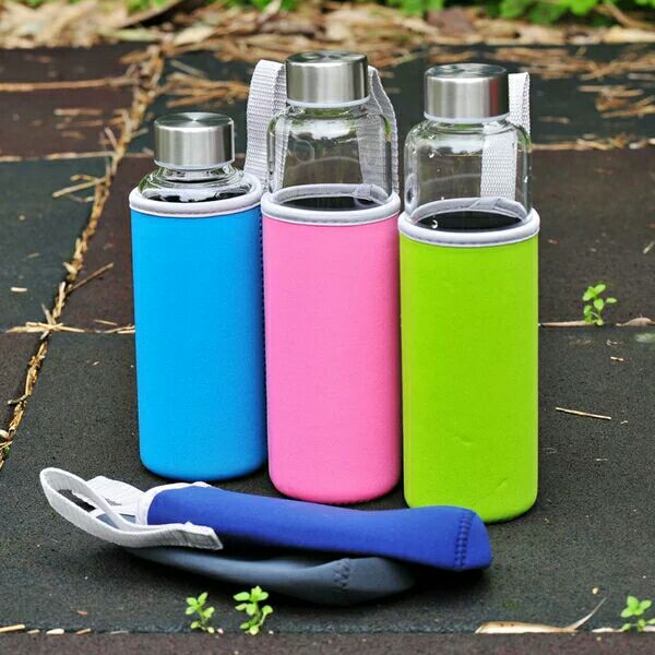 Glass Water Bottle with Sleeve