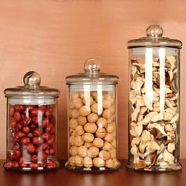 Cylinderical Glass Storage Jar