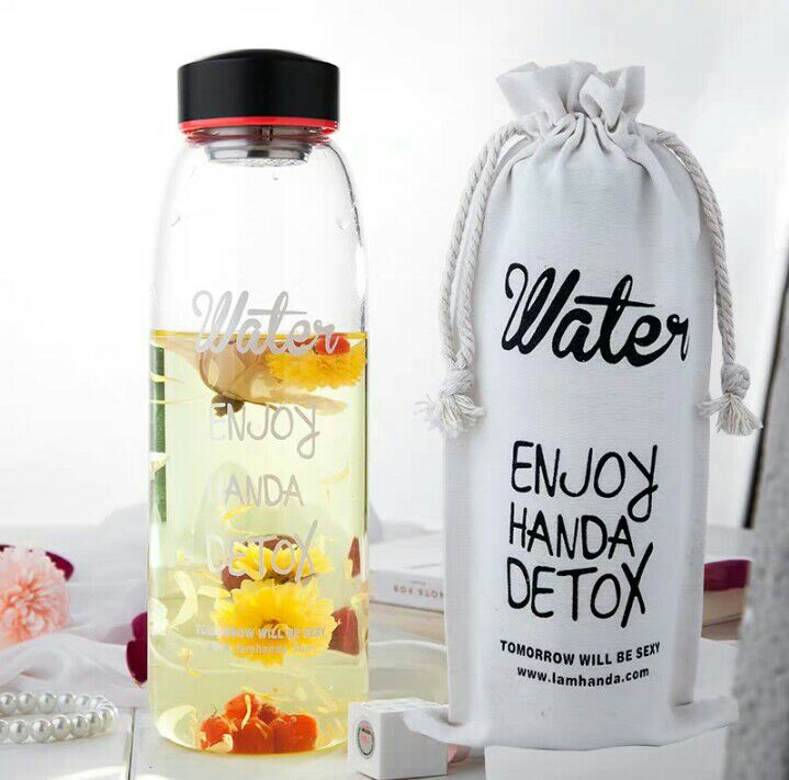 Glass Water Bottle with Sleeve