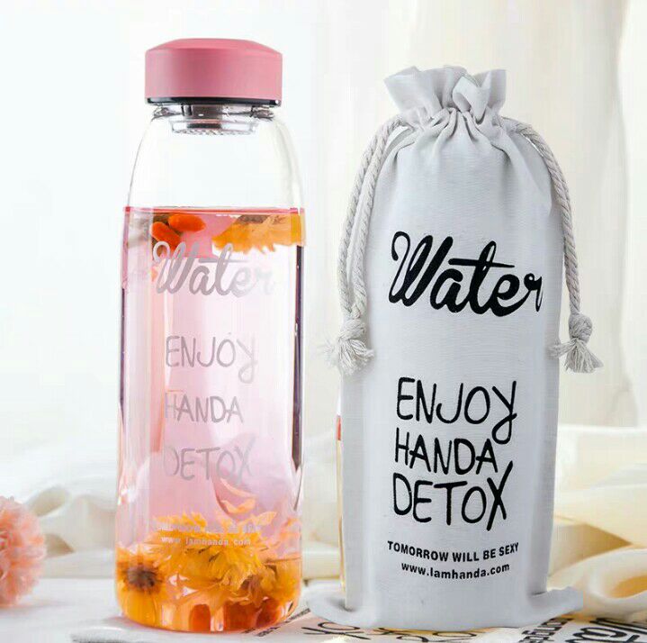 Glass Water Bottle with Sleeve