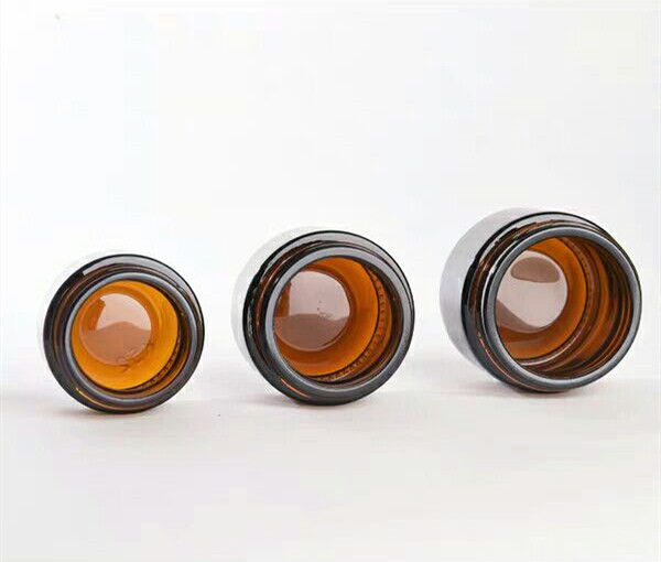 Amber Glass Cosmetic Jar