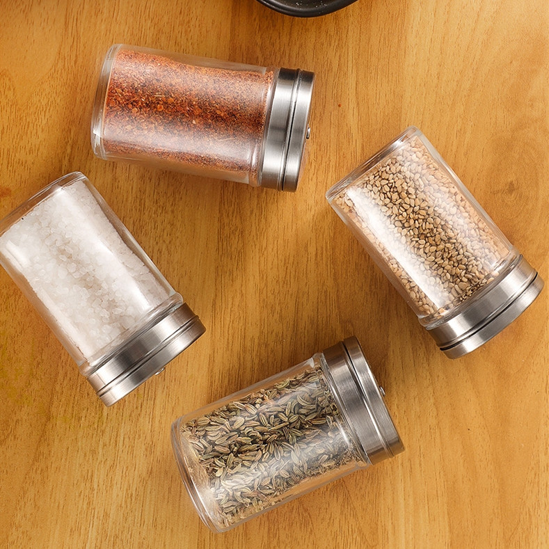 Cylinderical Glass Spice Jar