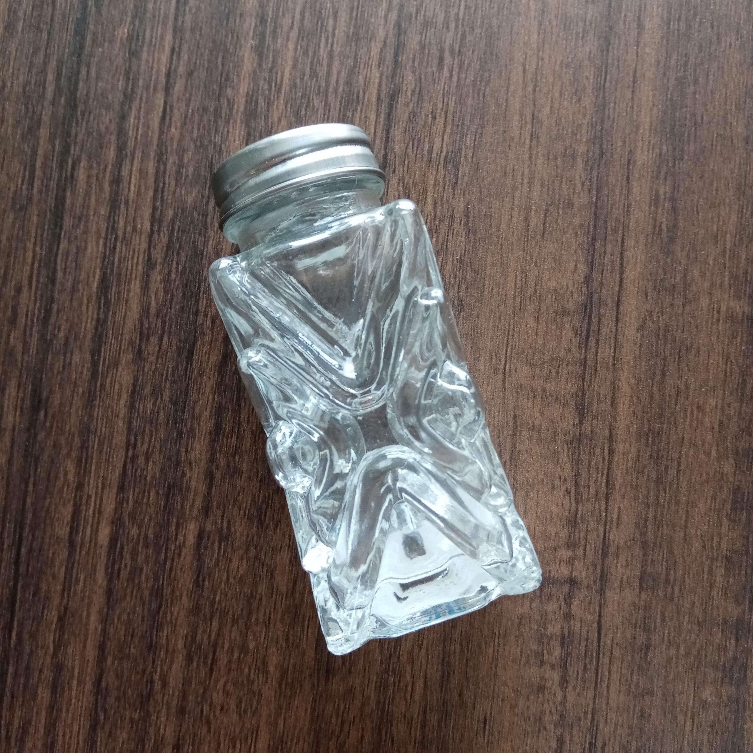 Embossed  Glass Spice Jar