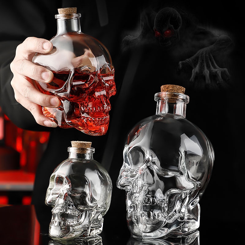 Advance Technology Skull Shape Glass Liquor Bottle